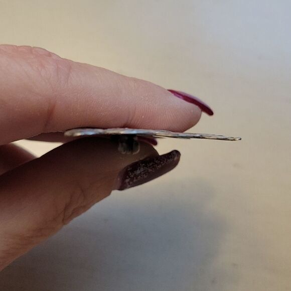 Antique Dutch silver brooch, tin flat pin - Picture 4 of 4